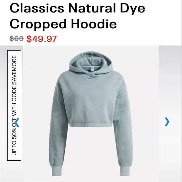 M Reebok Cropped Hoodie - Picture 2 of 7